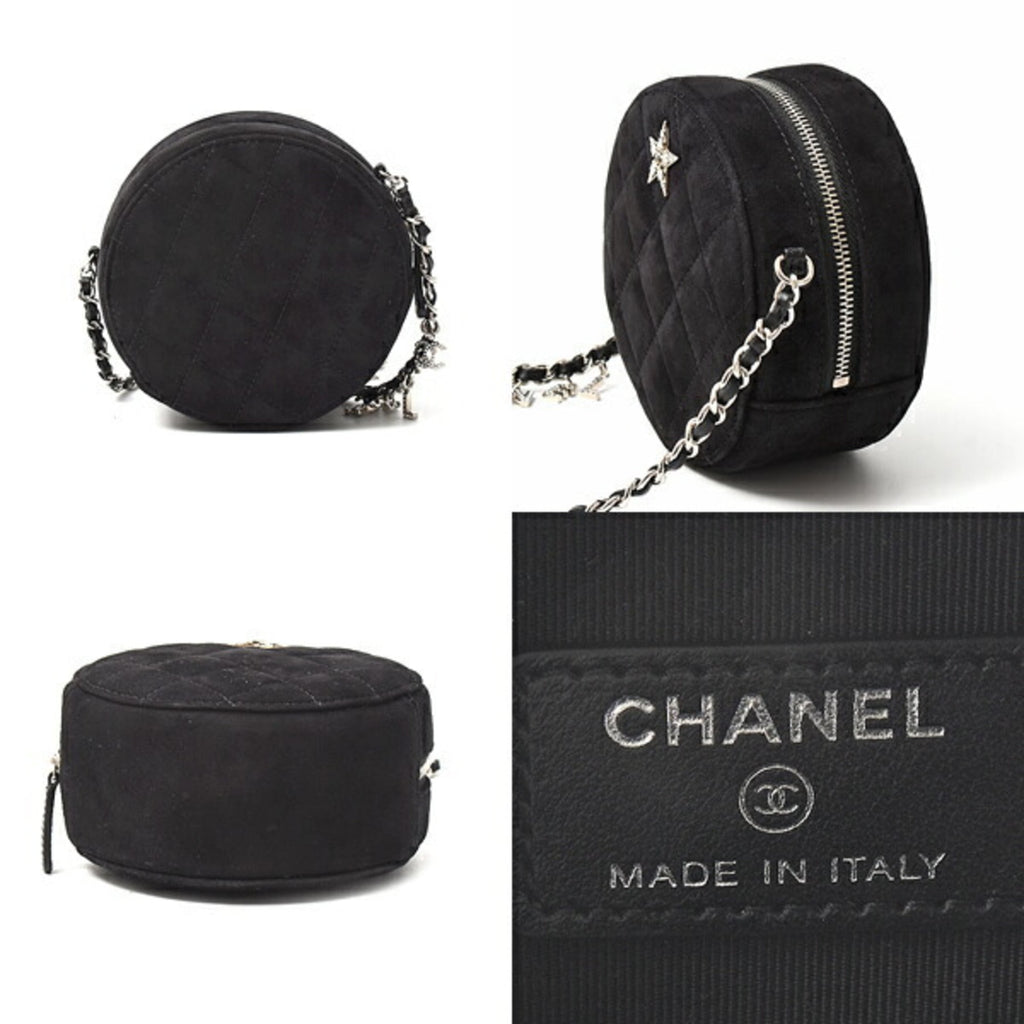 Chanel Matelasse Black Suede Shoulder Bag (Pre-Owned)