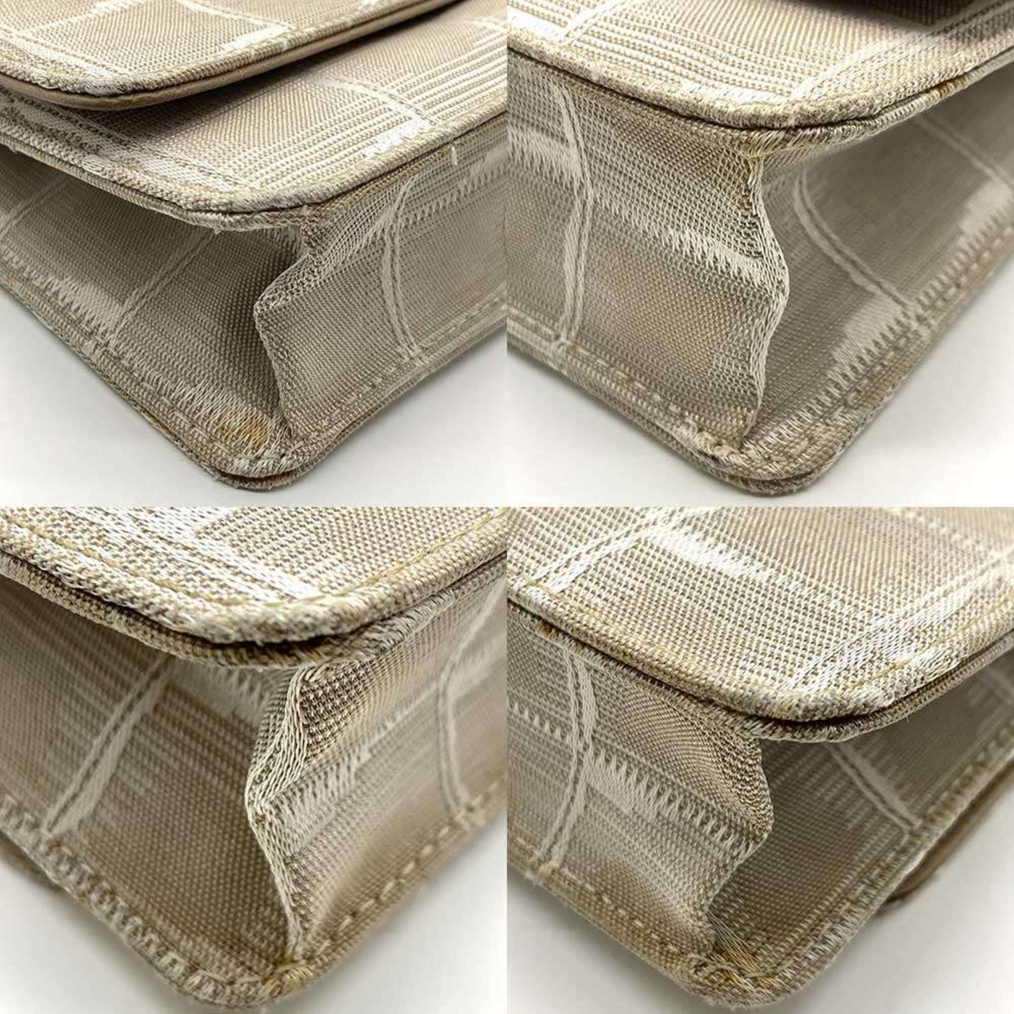 Chanel New Travel Line Beige Nylon Chain/Shoulder Wallet (Pre-Owned)
