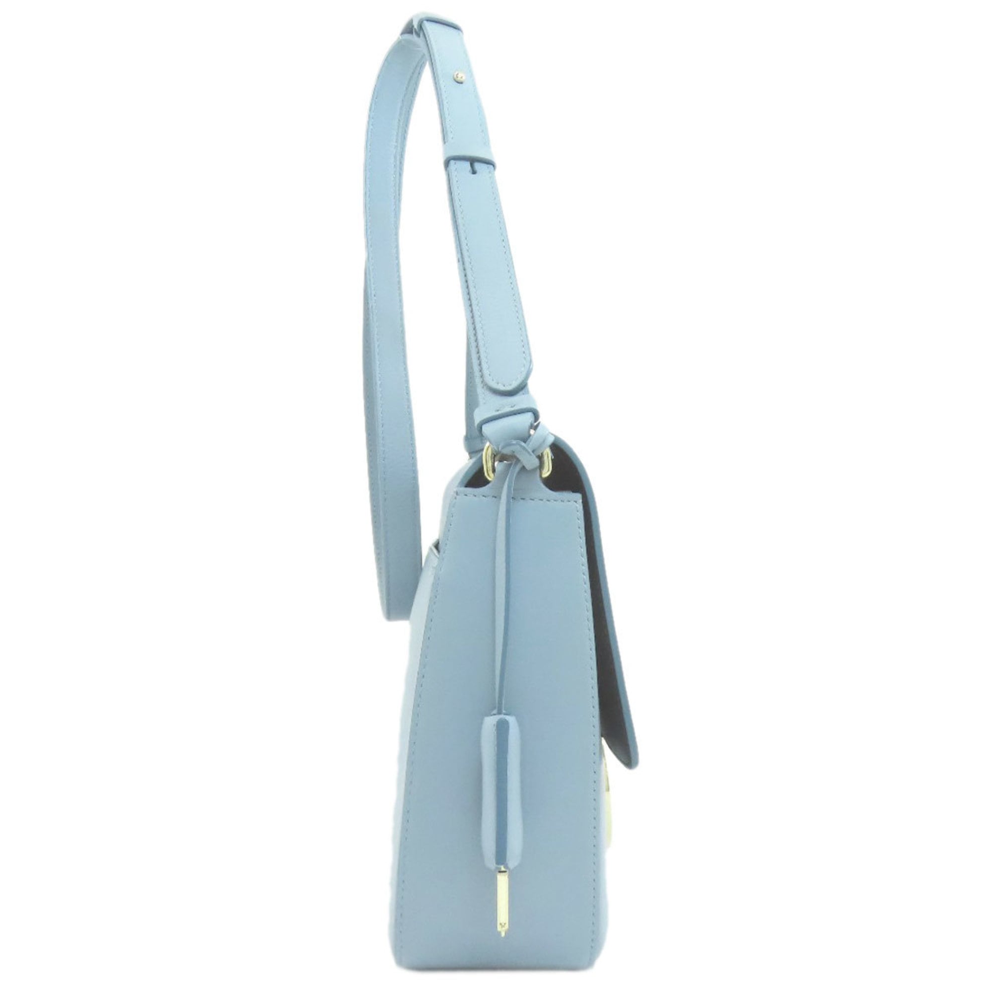 Salvatore Ferragamo Light Blue Leather Shoulder Bag (Pre-Owned)
