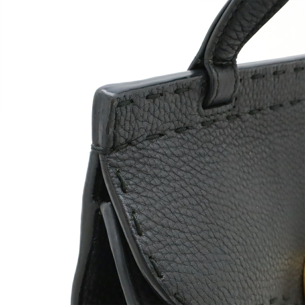 Gucci Black Leather Handbag Shoulder Bag (Pre-Owned)