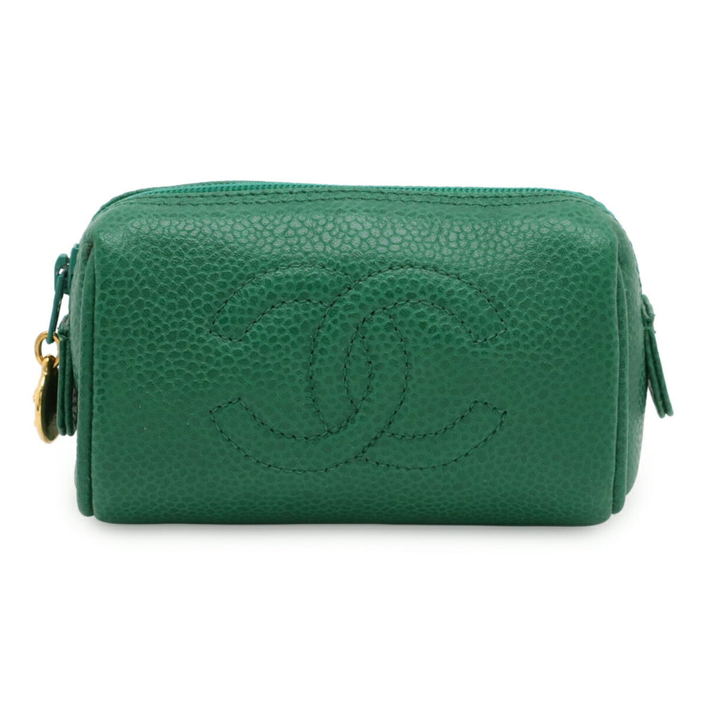 Chanel Green Grained Calfskin Pouch (Pre-Owned)