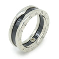 Bvlgari B.Zero1 Silver Black Ceramic Silver 925 Band Ring (Pre-Owned)