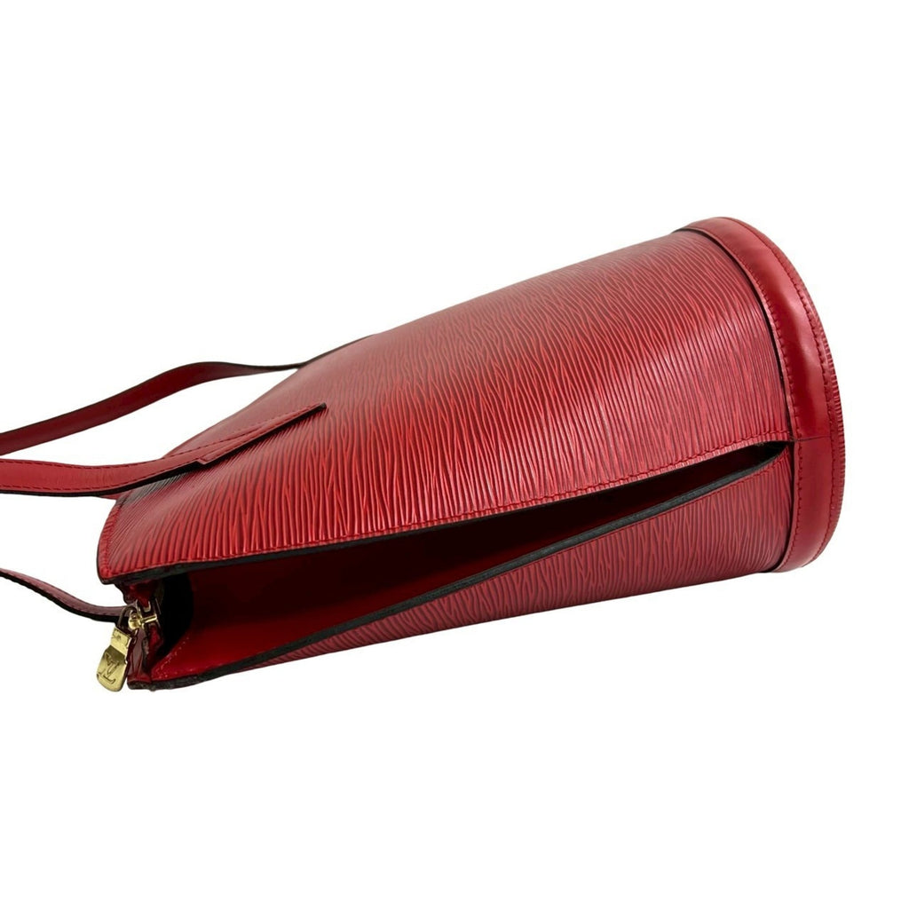 Louis Vuitton Red Color Leather Tote Bag (Pre-Owned)