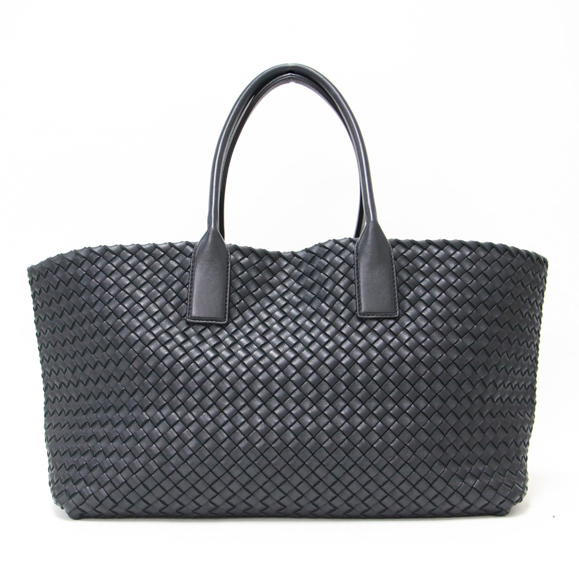 Bottega Veneta Black Intrecciato Handbag Tote Bag (Pre-Owned)