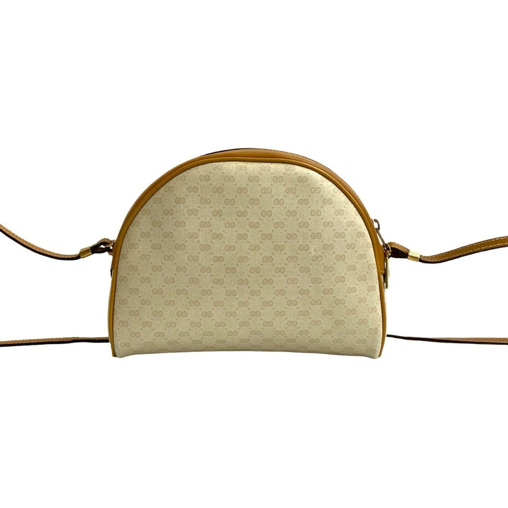 Gucci Brown Ivory Leather Pvc Pochette Shoulder Bag (Pre-Owned)