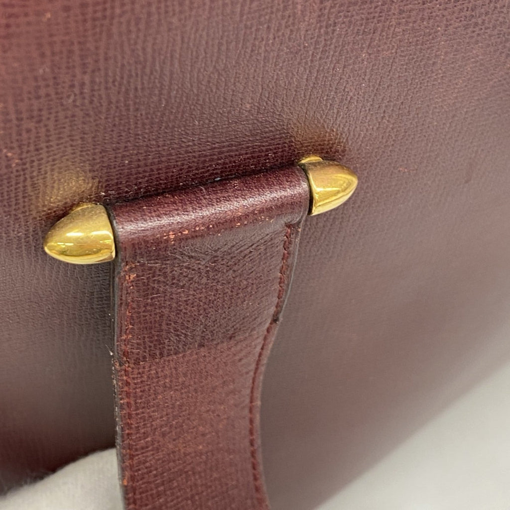 Cartier Bordeaux Leather Shoulder Bag (Pre-Owned)