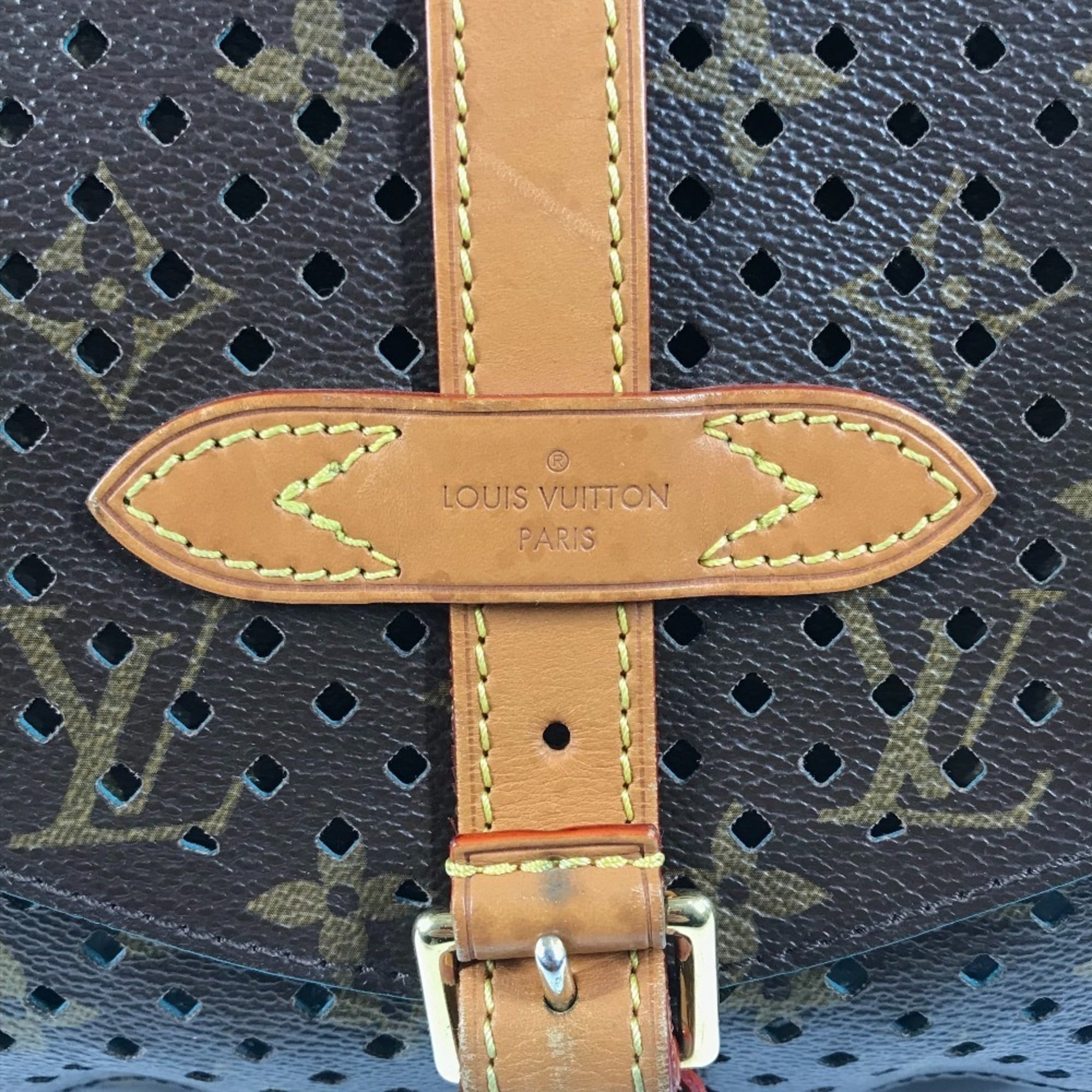 Louis Vuitton Monogram Perfo Blue Brown Monogram Perforated Shoulder Bag (Pre-Owned)