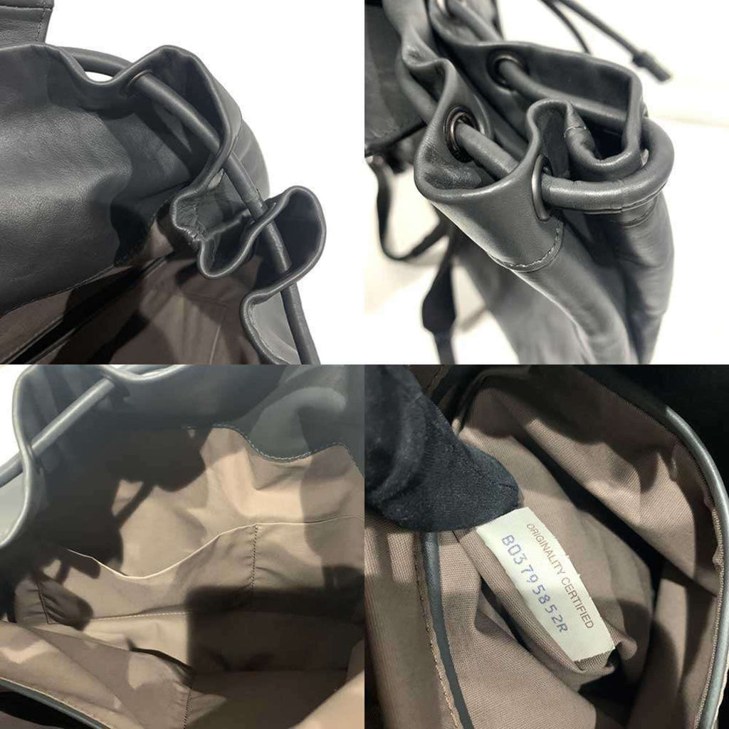 Bottega Veneta Intrecciato Gray Leather Backpack (Pre-Owned)