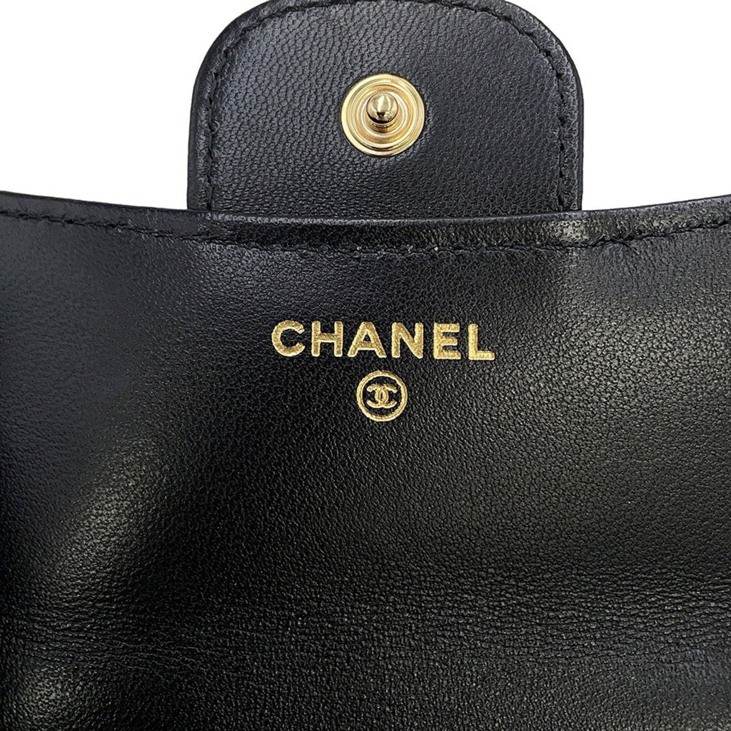 Chanel Matelasse Black Leather Chain/Shoulder Wallet (Pre-Owned)