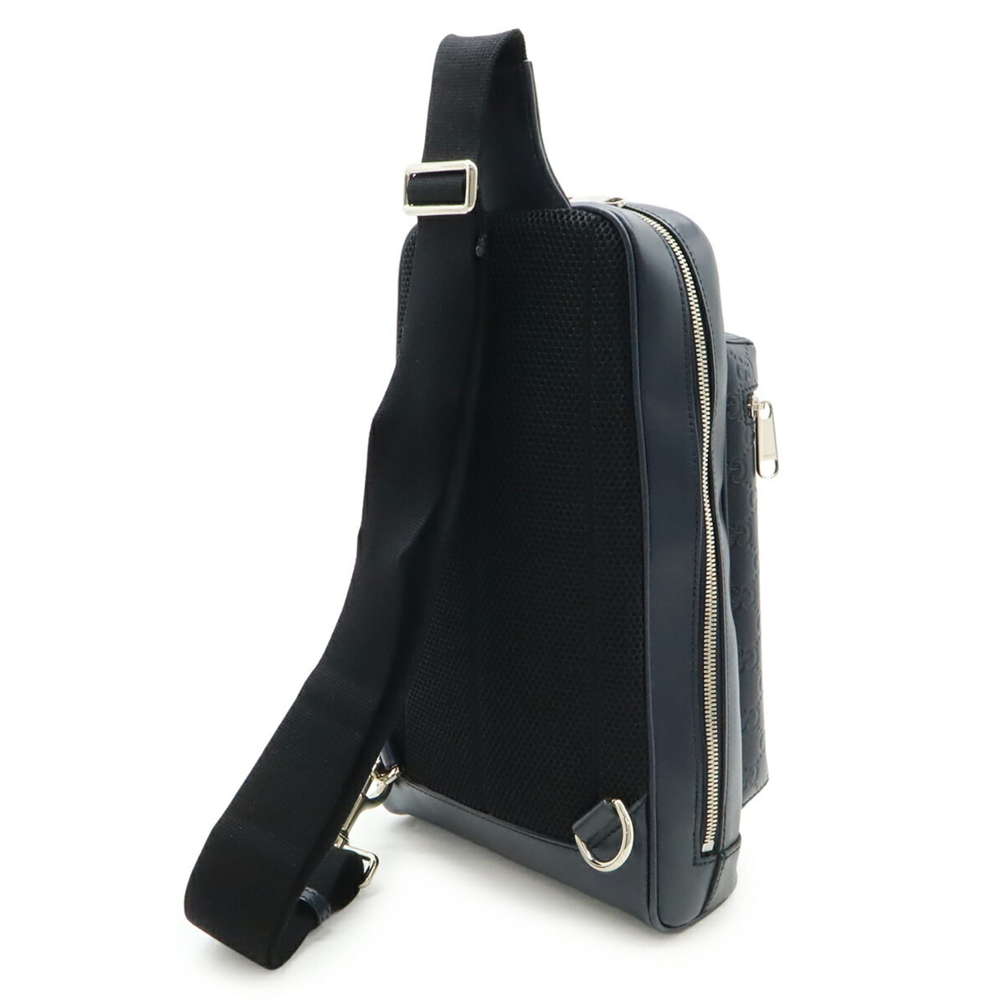 Gucci Navy Leather Shoulder Bag (Pre-Owned)