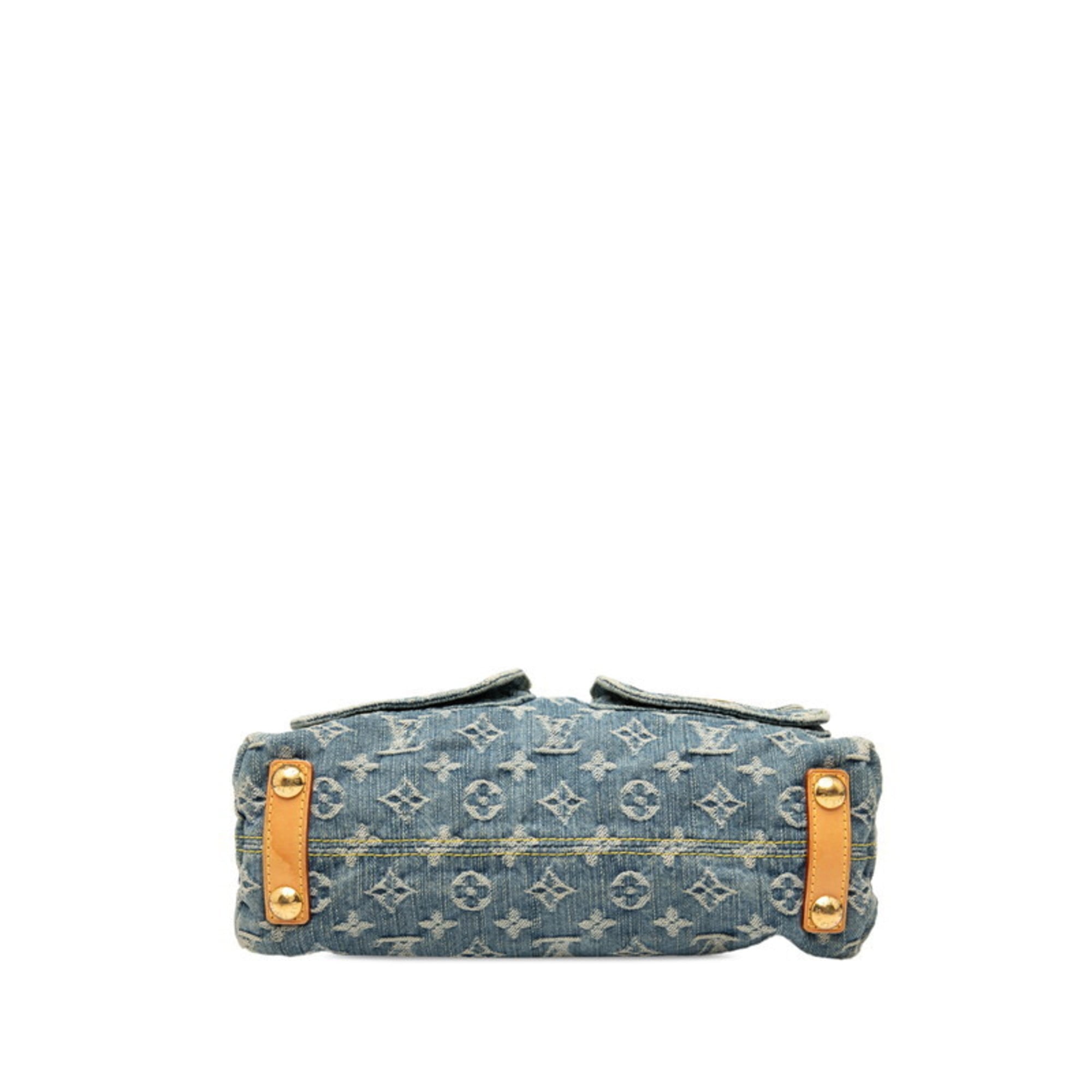 Louis Vuitton Blue Denim Leather Handbag Shoulder Bag (Pre-Owned)