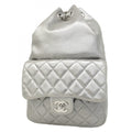 Chanel Silver Leather Backpack (Pre-Owned)