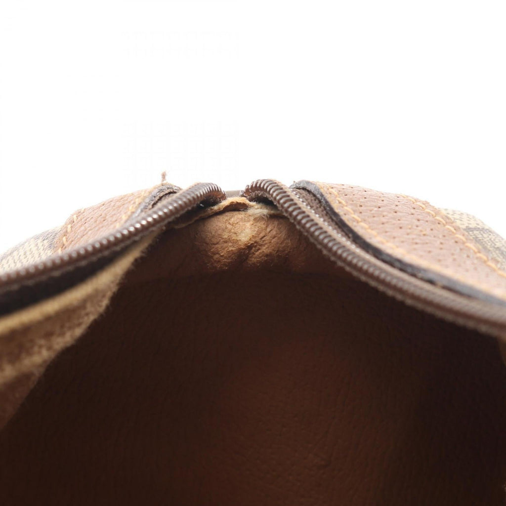 Gucci Beige Brown Pvc Coated Canvas Leather Handbag (Pre-Owned)