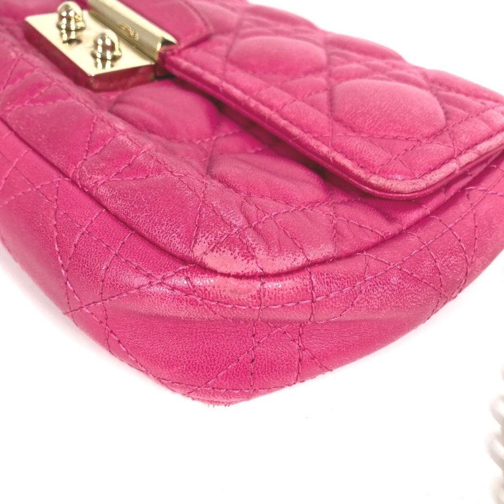 Christian Dior Pink Leather Clutch Bag Shoulder Bag (Pre-Owned)