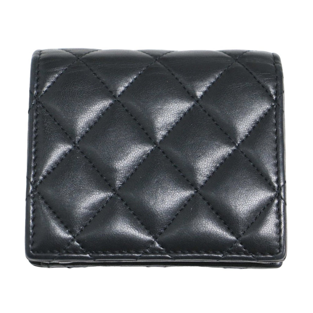 Chanel Black Leather Wallet (Bi-Fold) (Pre-Owned)