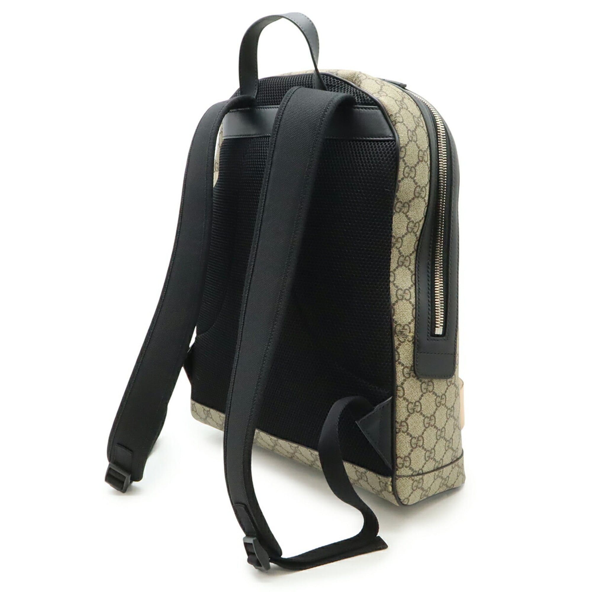 Gucci Sherry Line Beige Black Green Red Color Gg Supreme Leather Backpack (Pre-Owned)