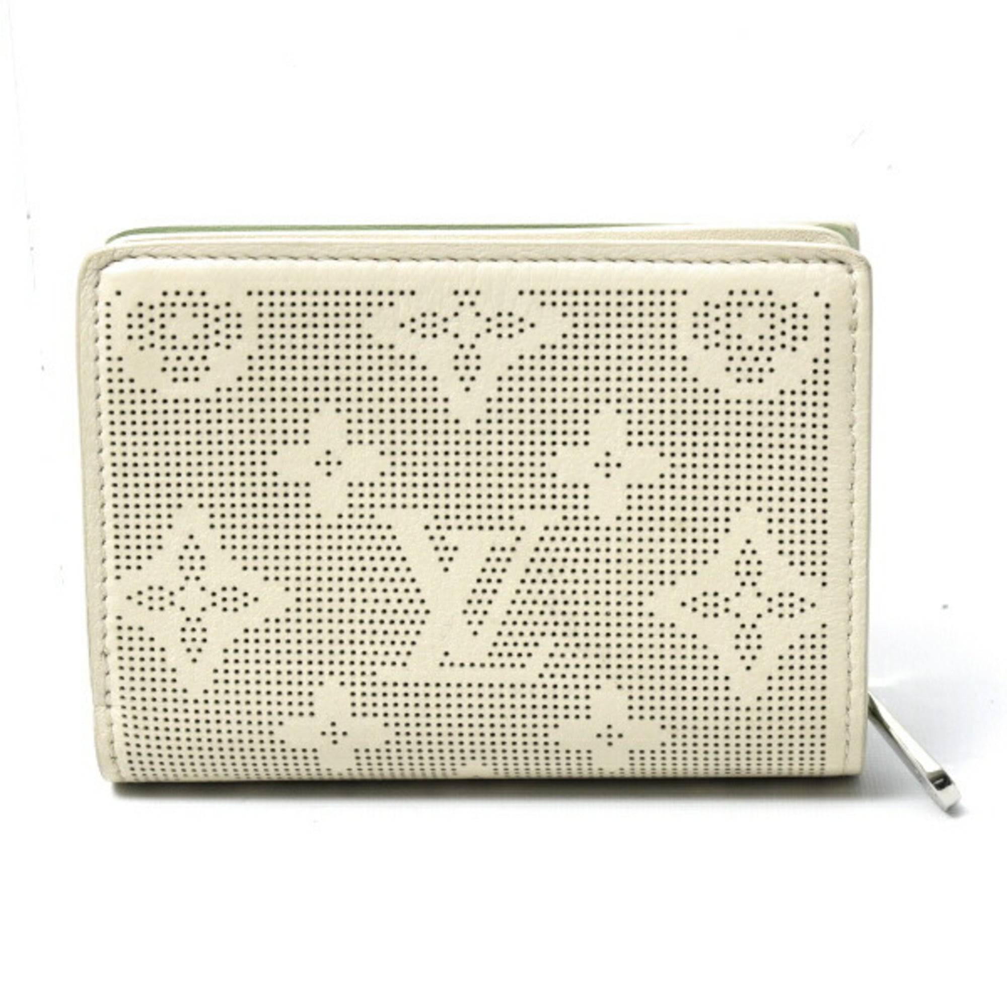Louis Vuitton Beige Green Mahina Leather Wallet (Bi-Fold) (Pre-Owned)