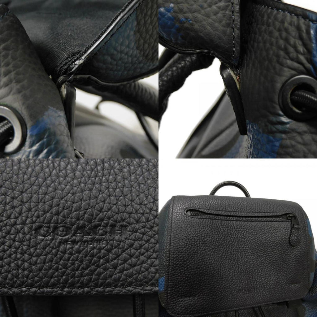 Coach Black Blue Leather Backpack (Pre-Owned)
