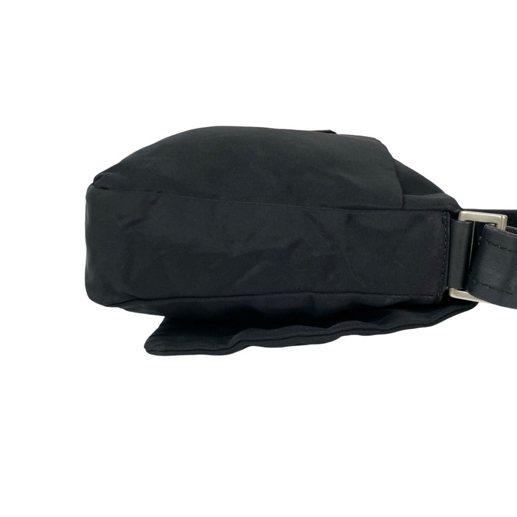 Prada Black Nylon Leather Pochette Shoulder Bag (Pre-Owned)