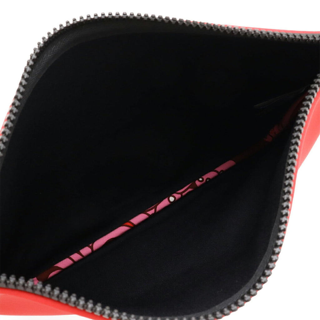 Hermes Red Color Polyamide Leather Clutch Bag (Pre-Owned)