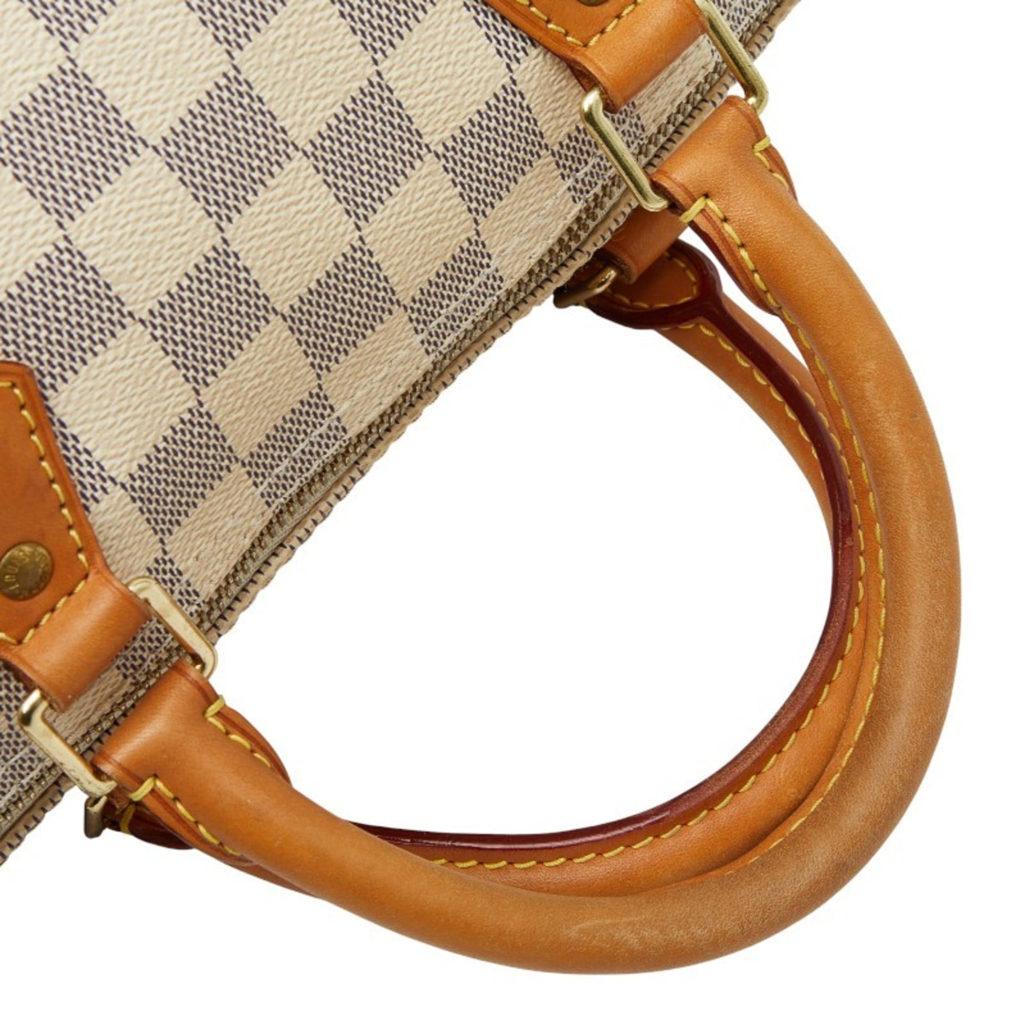 Louis Vuitton White Pvc Leather Boston Bag Handbag (Pre-Owned)