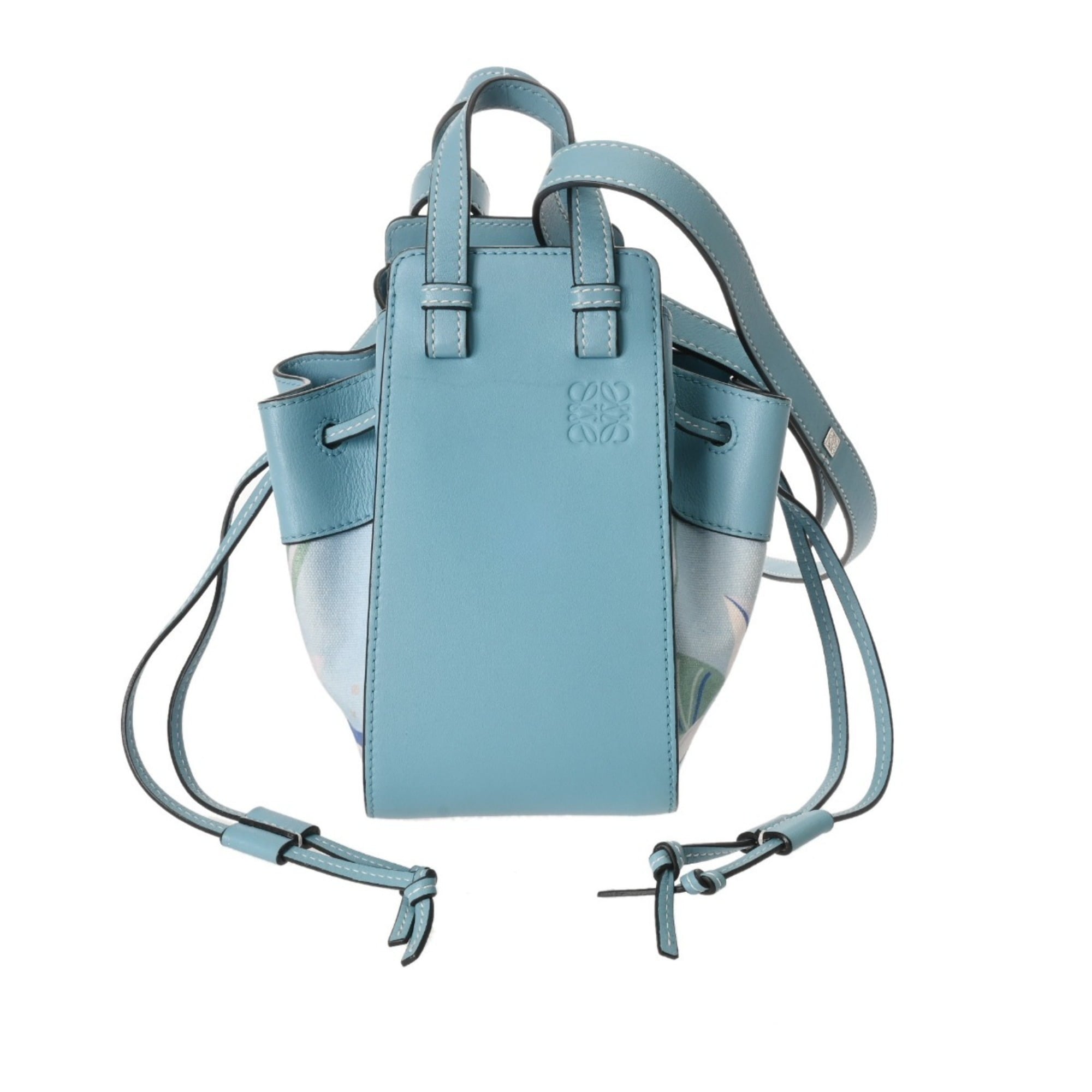Loewe Blue Leather Canvas Shoulder Bag (Pre-Owned)
