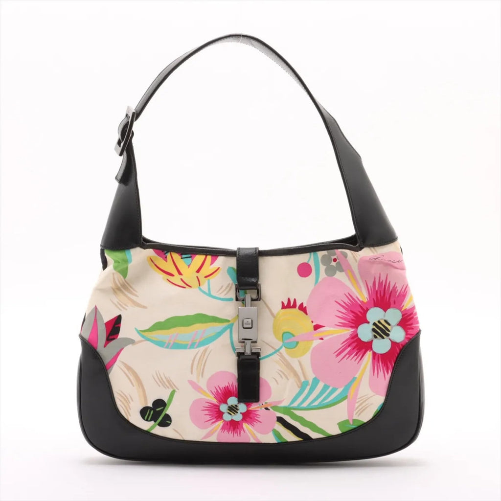 Gucci Multi-Color Leather Canvas Shoulder Bag (Pre-Owned)