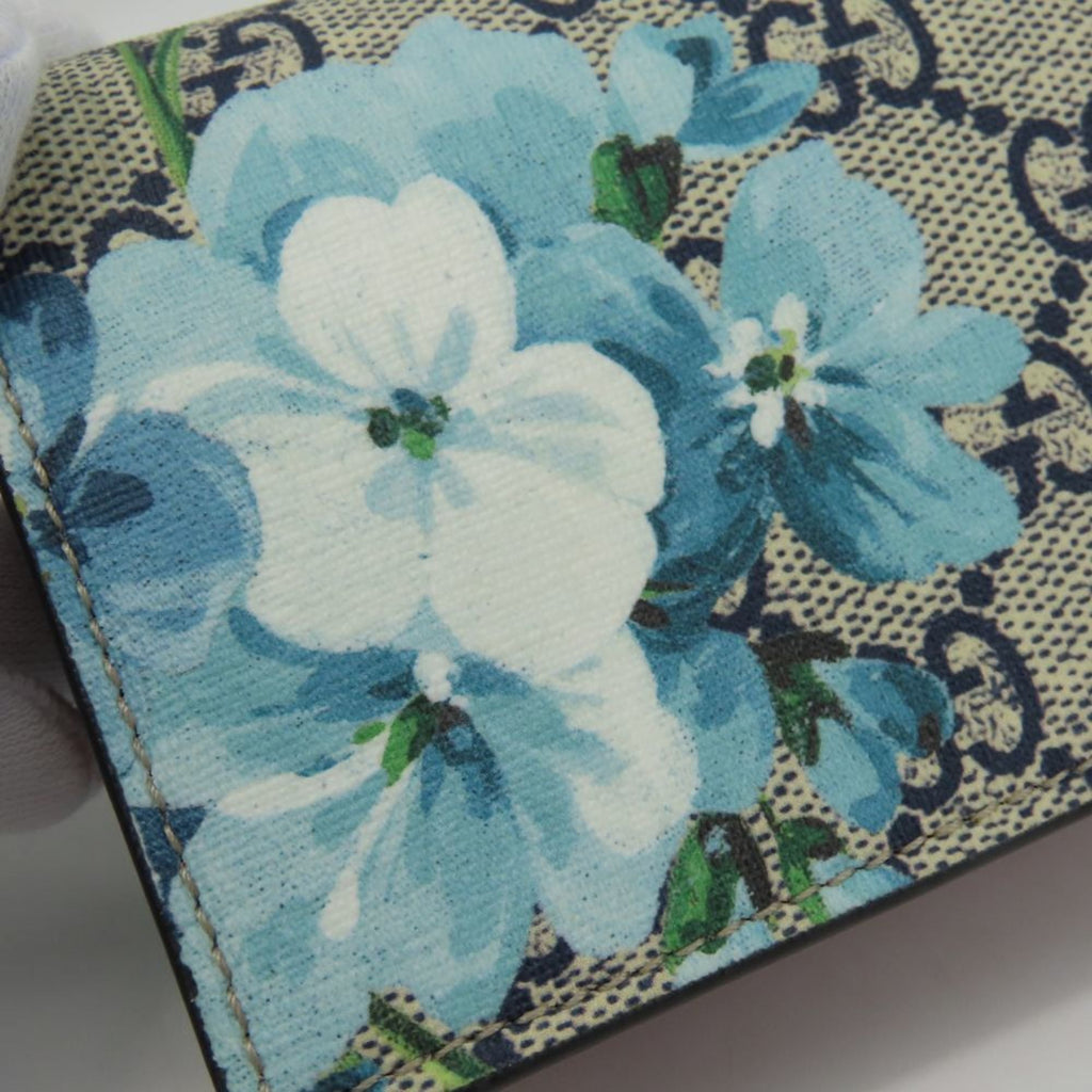 Gucci Beige Blue Gg Supreme Canvas Wallet (Bi-Fold) (Pre-Owned)