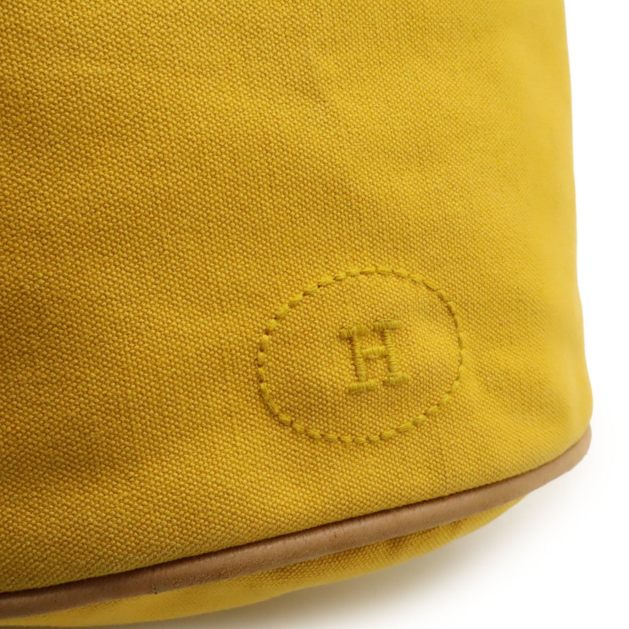 Hermes Yellow Canvas Leather Shoulder Bag (Pre-Owned)