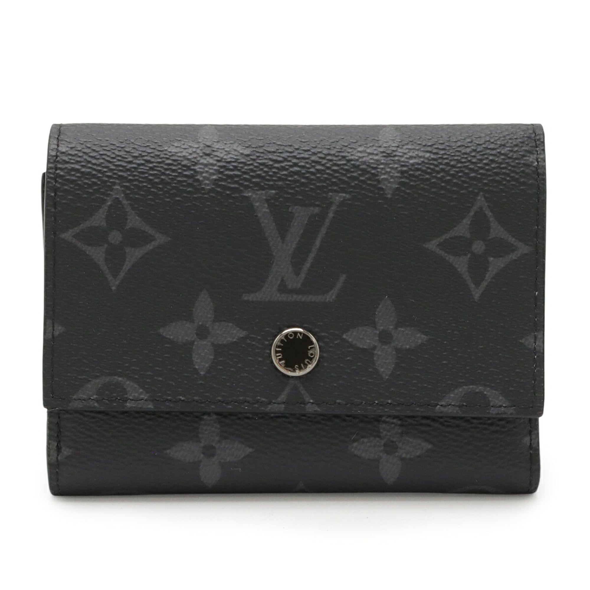 Louis Vuitton Monogram Eclipse Black Gray Monogram Eclipse Wallet (Tri-Fold) (Pre-Owned)