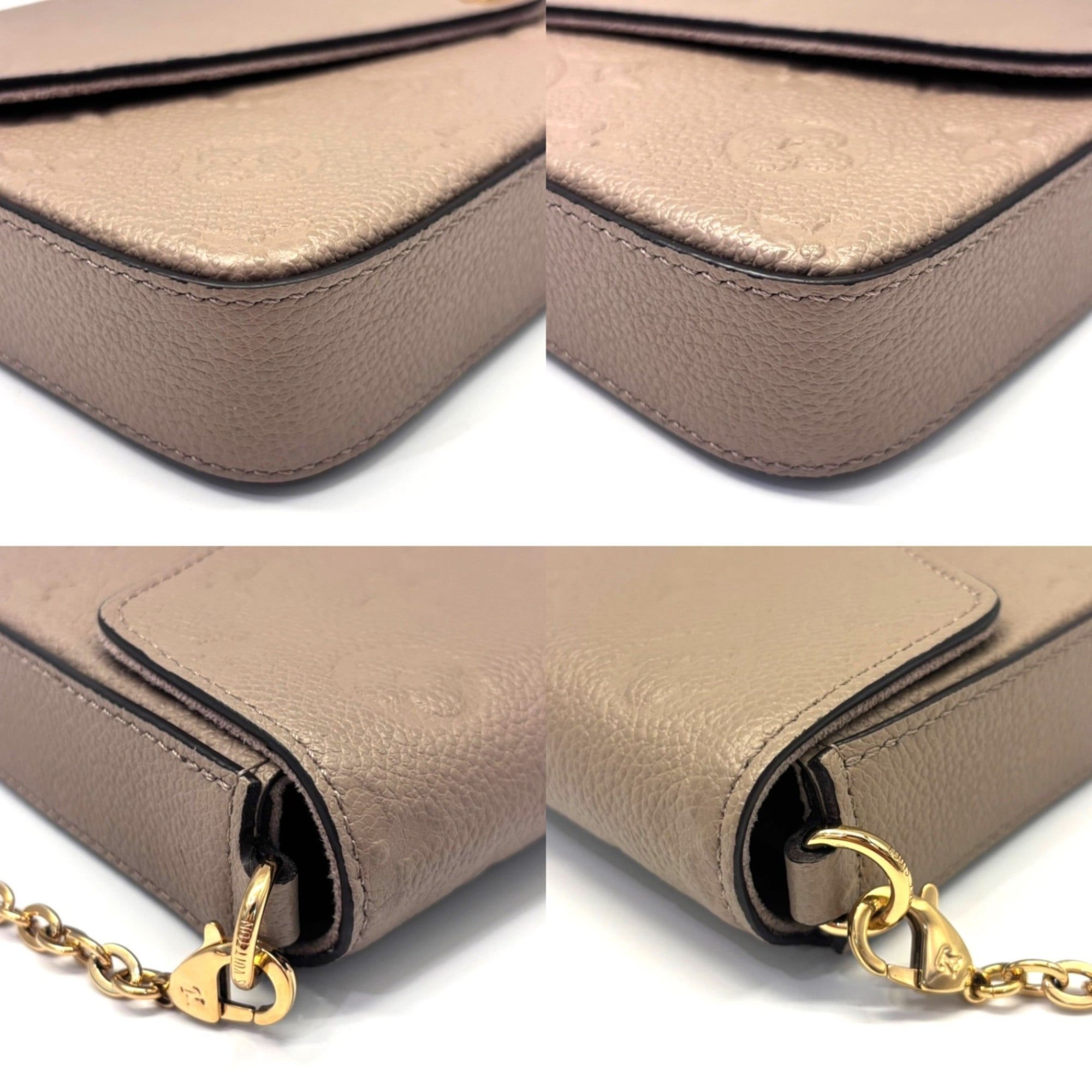Louis Vuitton Monogram Empreinte Tourterelle Monogram Empreinte Pochette Shoulder Bag (Pre-Owned)