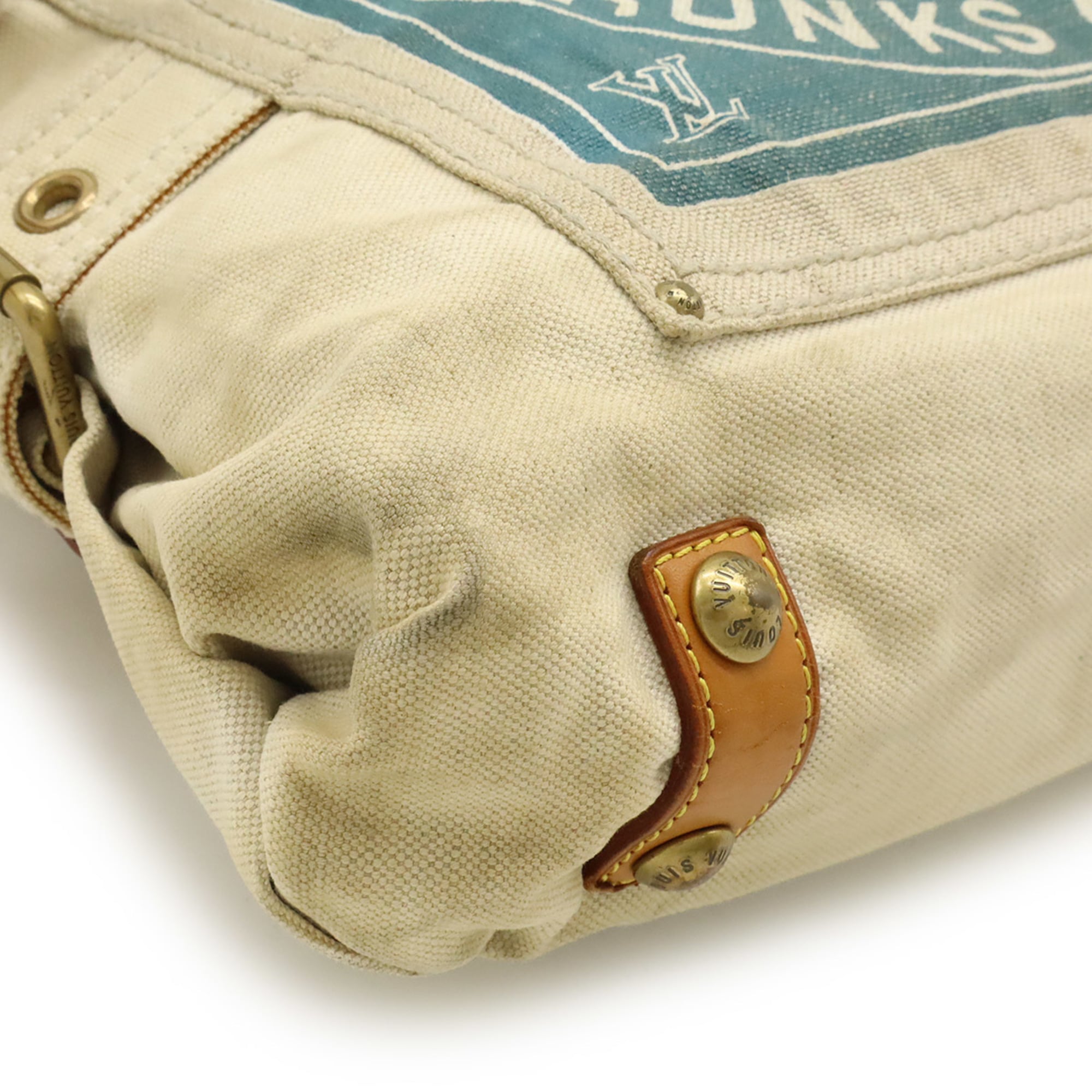 Louis Vuitton Blue Natural Canvas Shoulder Bag Tote Bag (Pre-Owned)