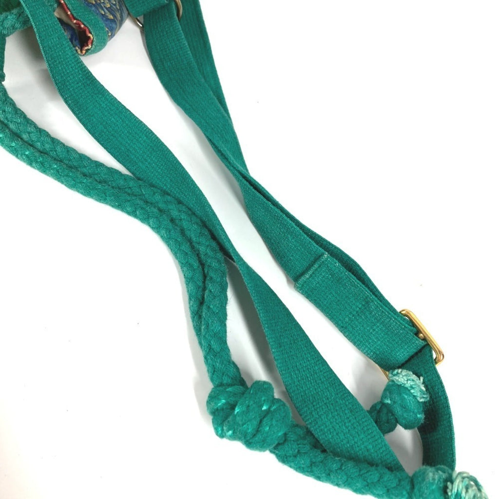 Hermes Green Multi-Color Cotton Shoulder Bag (Pre-Owned)