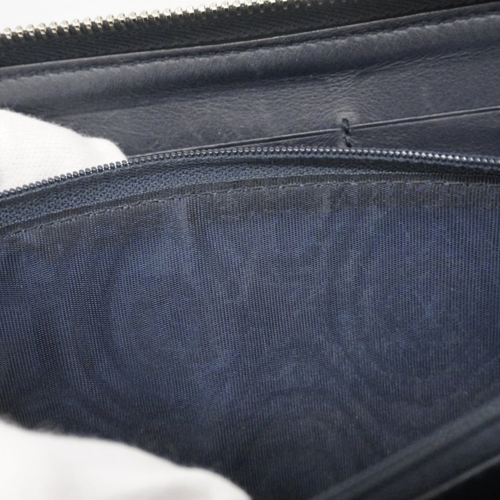 Gucci Navy Leather Long Wallet (Bi-Fold) (Pre-Owned)