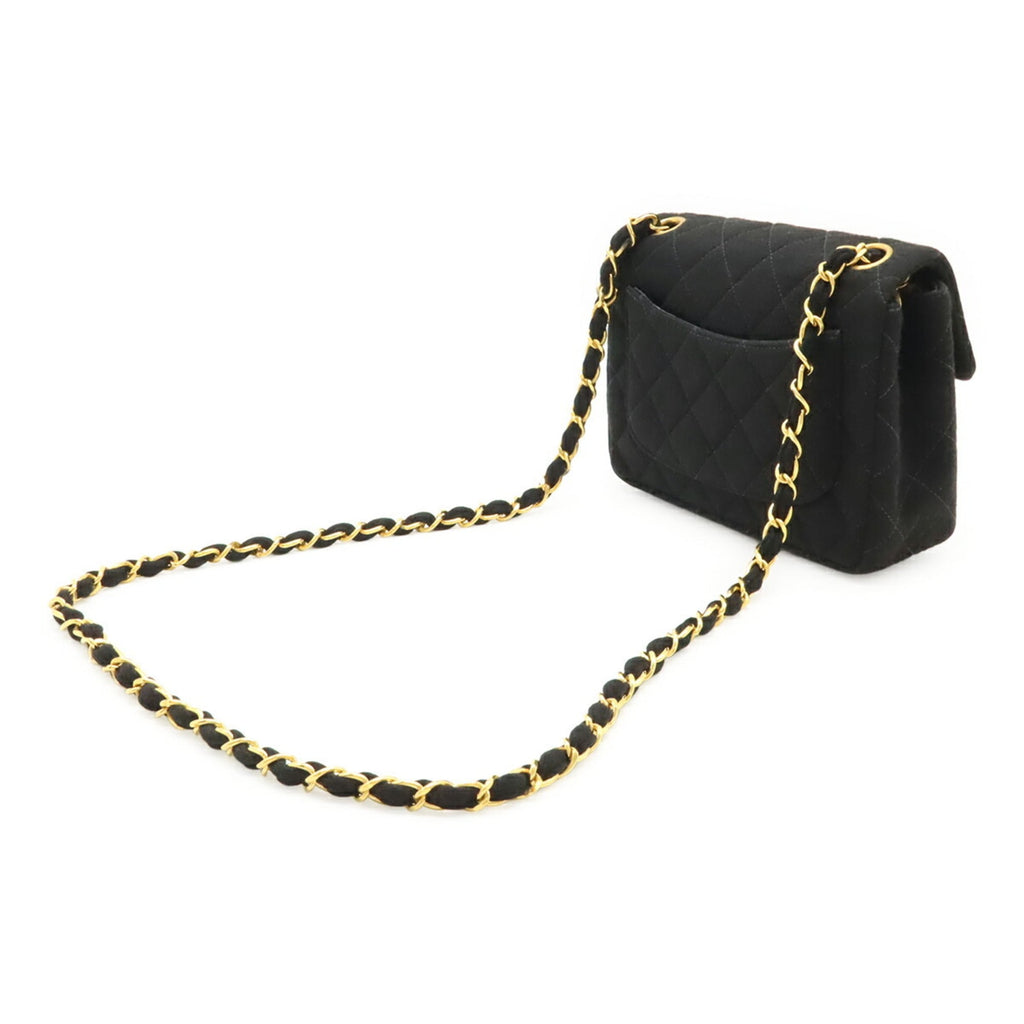 Chanel Black Cotton Pochette Shoulder Bag (Pre-Owned)
