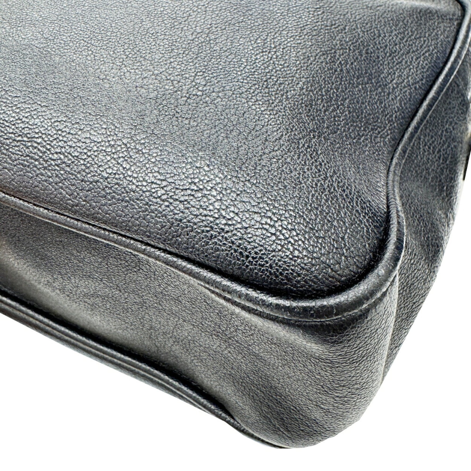 Saint Laurent Black Leather Shoulder Bag (Pre-Owned)