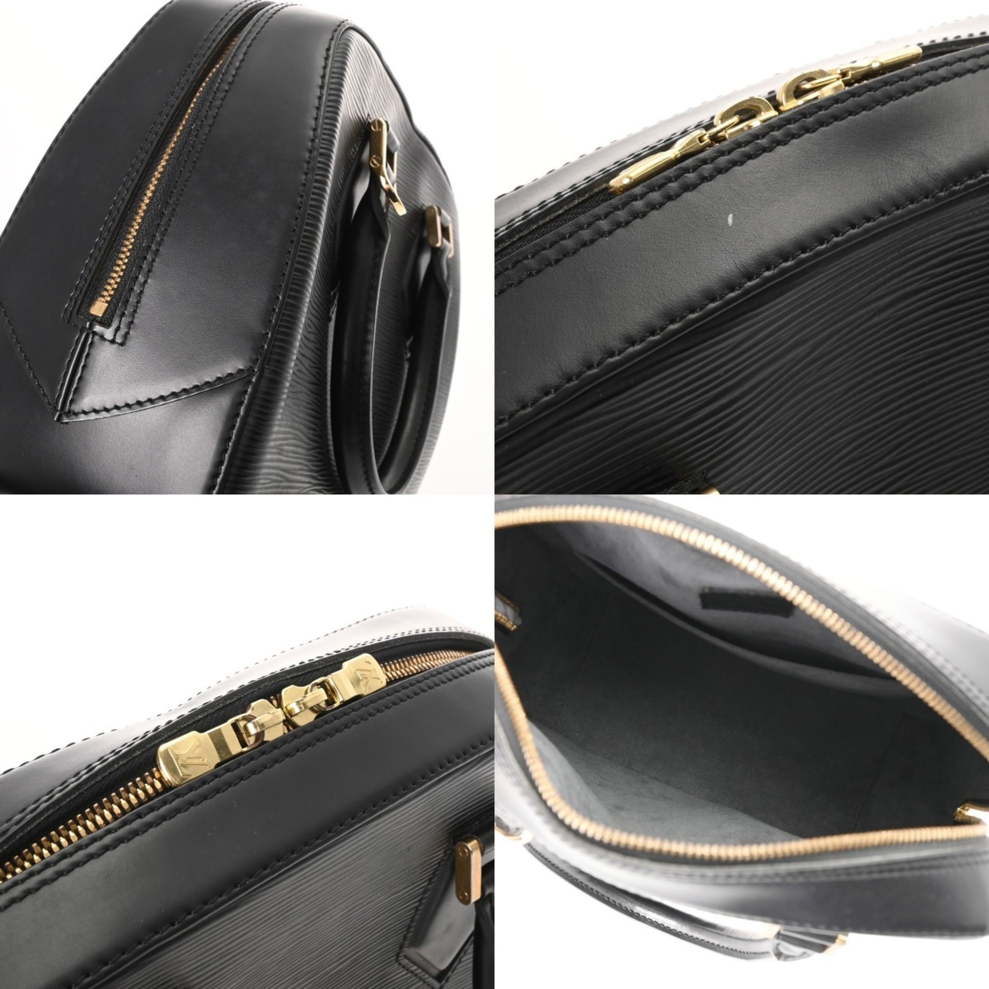 Louis Vuitton Black Leather Handbag (Pre-Owned)