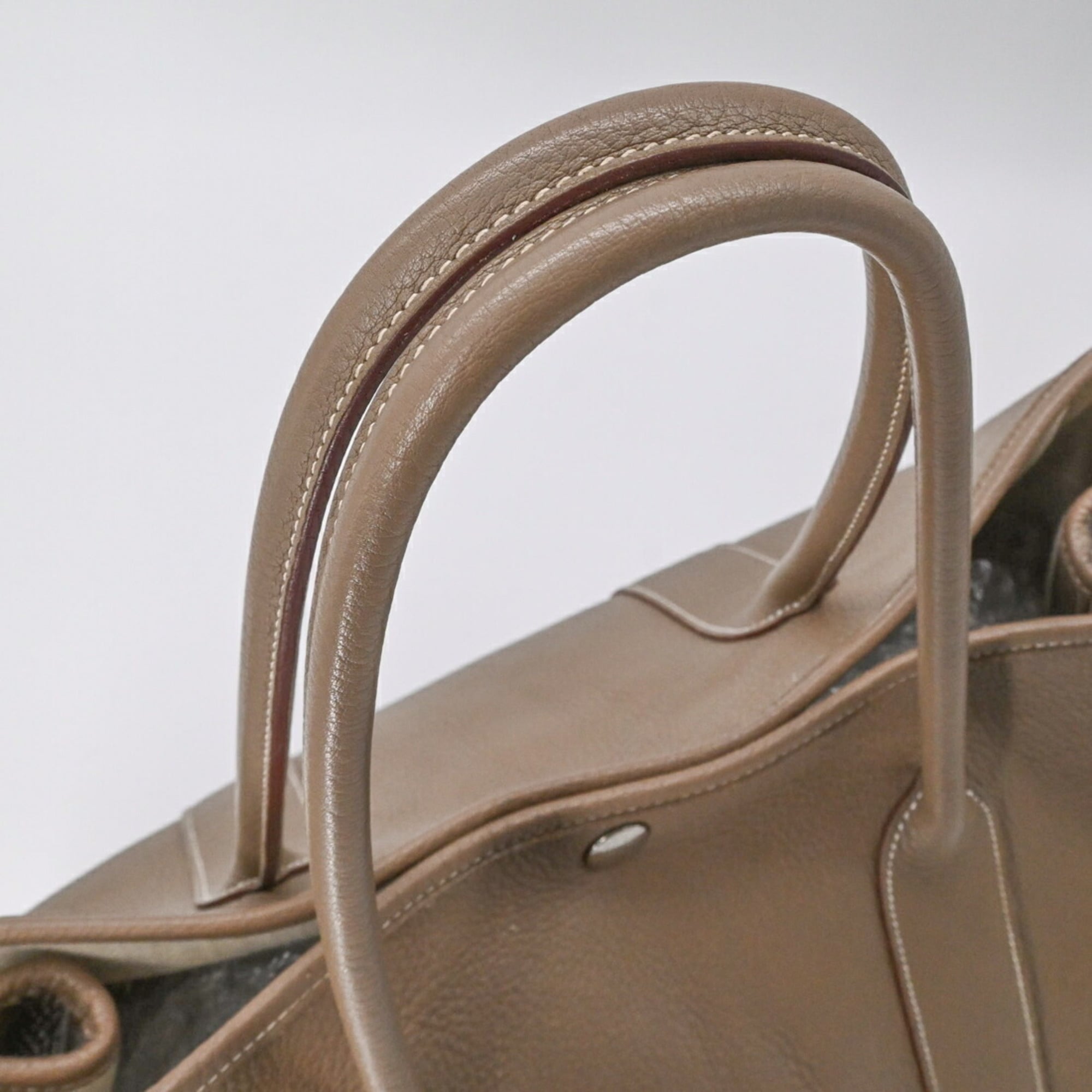 Hermes Etoupe Gray Grayish Negonda Leather Handbag (Pre-Owned)