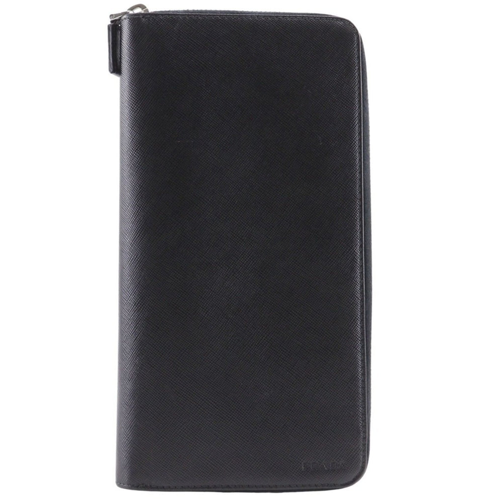 Prada Saffiano Black Saffiano Long Wallet (Bi-Fold) (Pre-Owned)