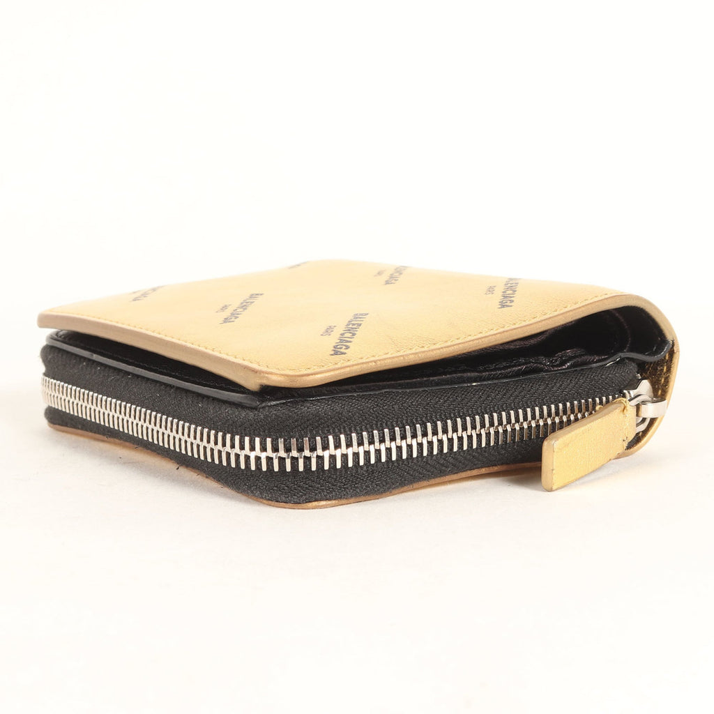 Balenciaga Gold Metallic Leather Wallet (Bi-Fold) (Pre-Owned)