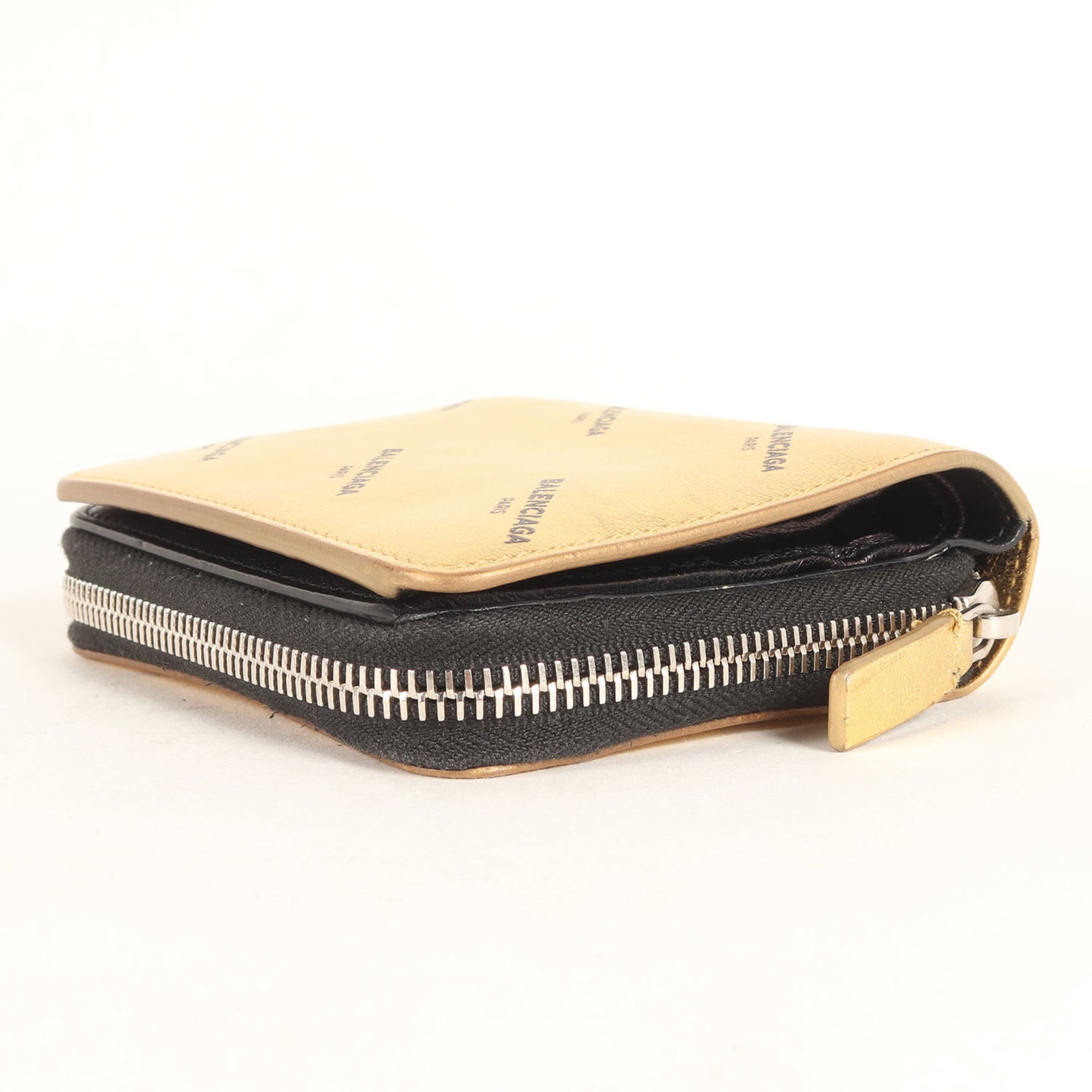 Balenciaga Gold Metallic Leather Wallet (Bi-Fold) (Pre-Owned)