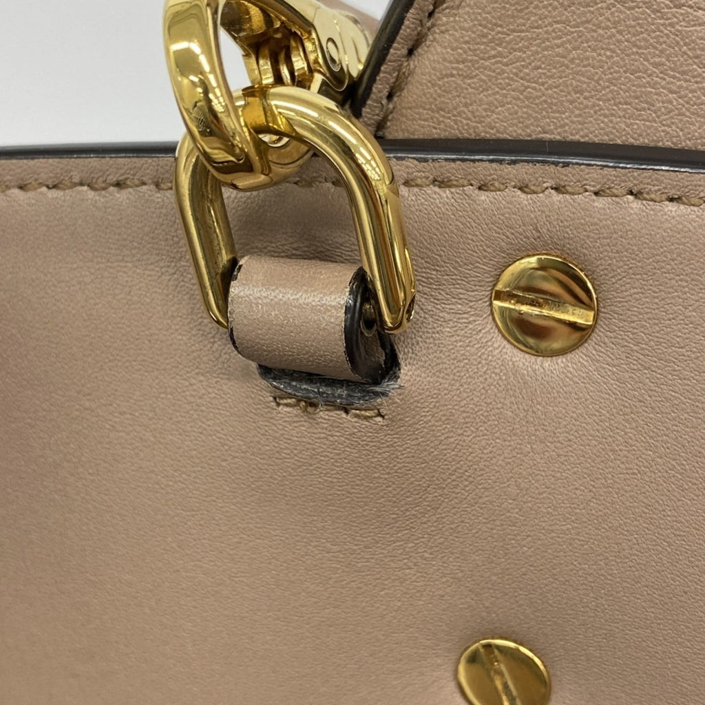 Salvatore Ferragamo Pink Beige Leather Handbag (Pre-Owned)