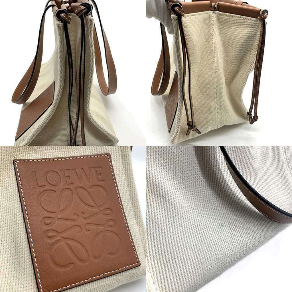 Loewe Brown Canvas Leather Shoulder Bag (Pre-Owned)