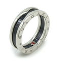 Bvlgari B.Zero1 Silver Black Ceramic Silver 925 Band Ring (Pre-Owned)