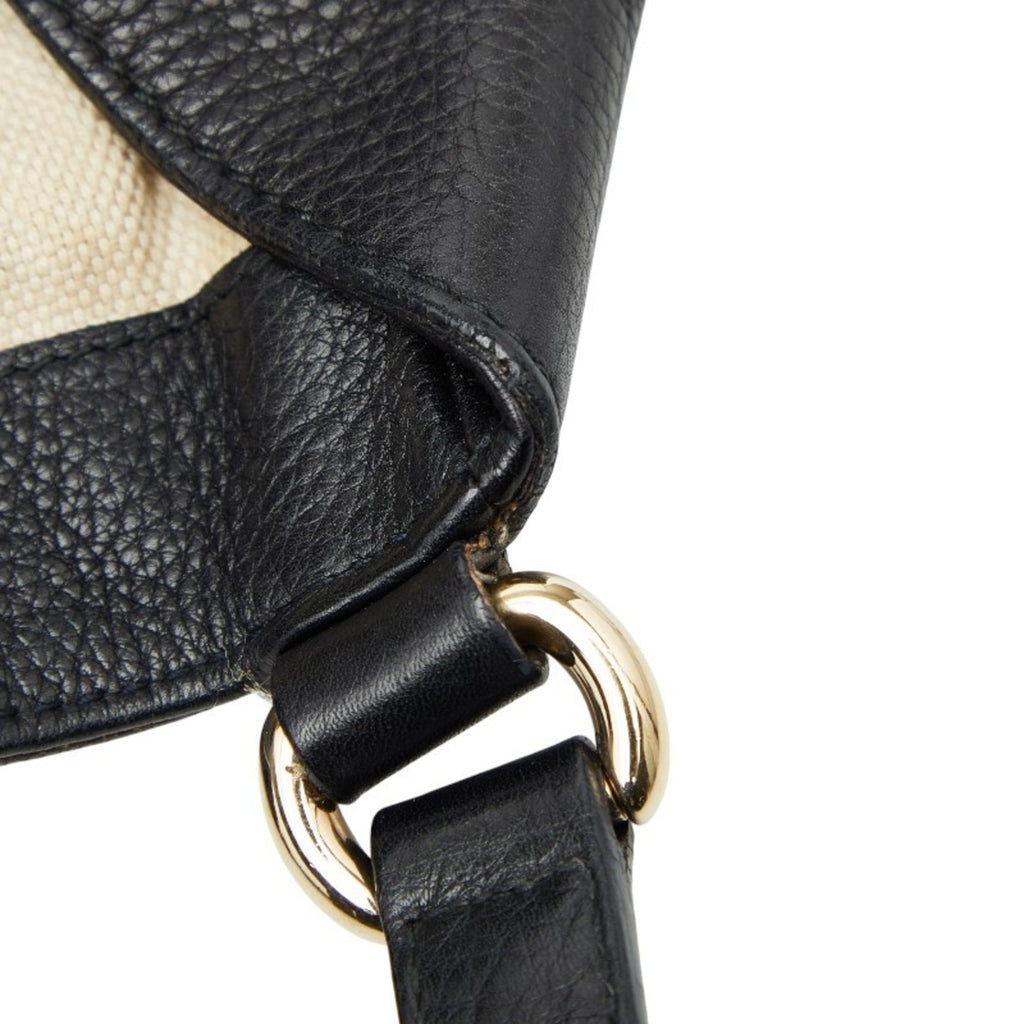 Gucci Black Leather Shoulder Bag Tote Bag (Pre-Owned)