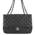 Chanel Matelasse Black Grained Calfskin Shoulder Bag (Pre-Owned)