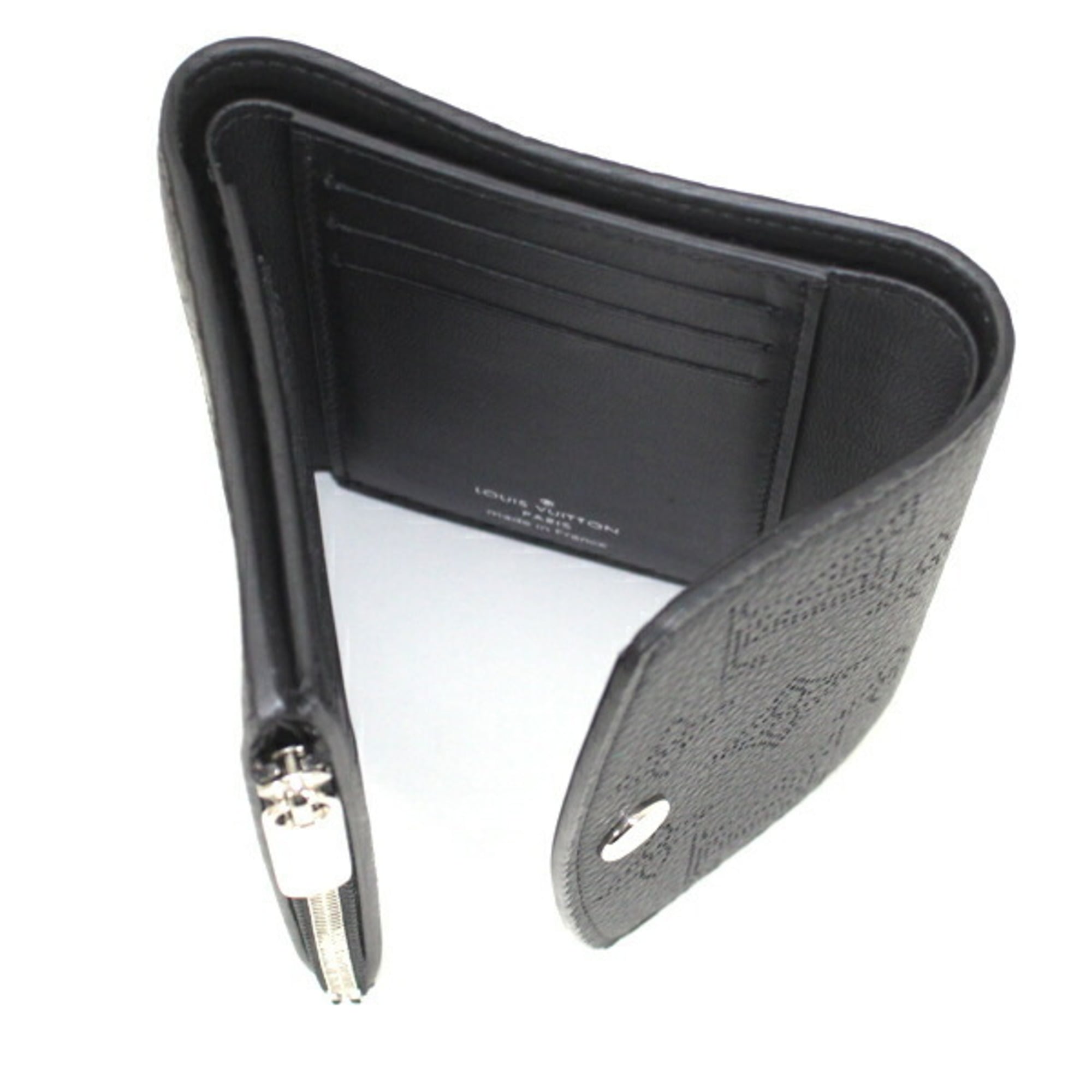 Louis Vuitton Black Mahina Leather Wallet (Tri-Fold) (Pre-Owned)