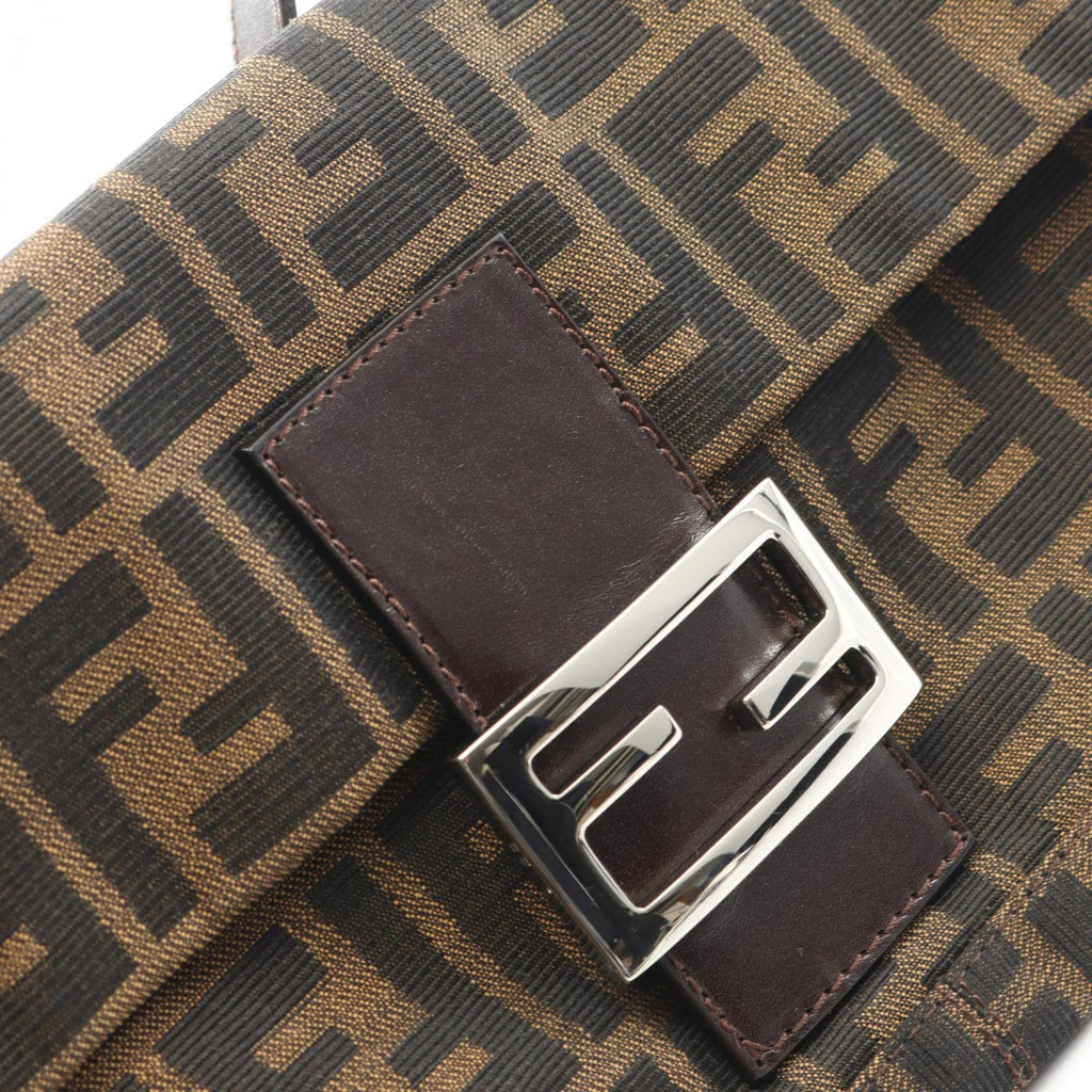 Fendi Brown Canvas Leather Handbag (Pre-Owned)