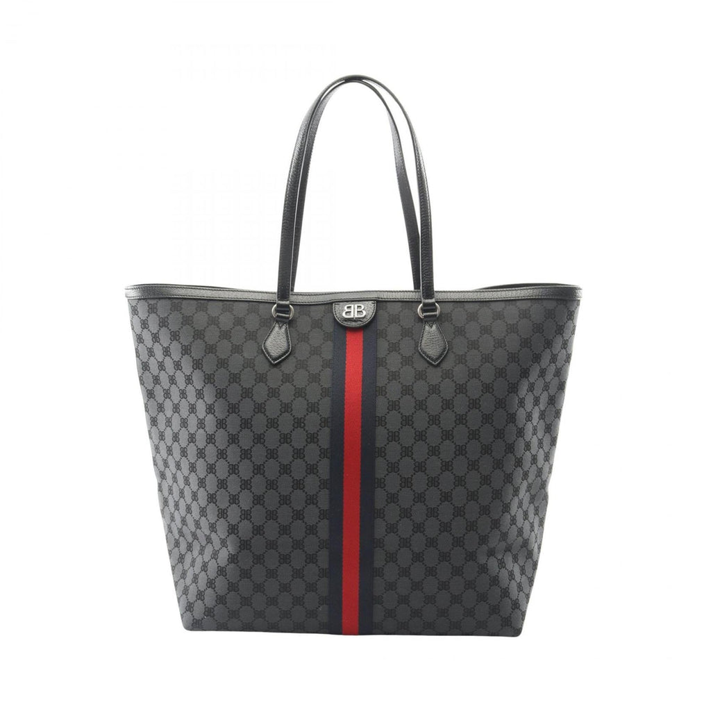Balenciaga Black Multi-Color Canvas Leather Tote Bag (Pre-Owned)