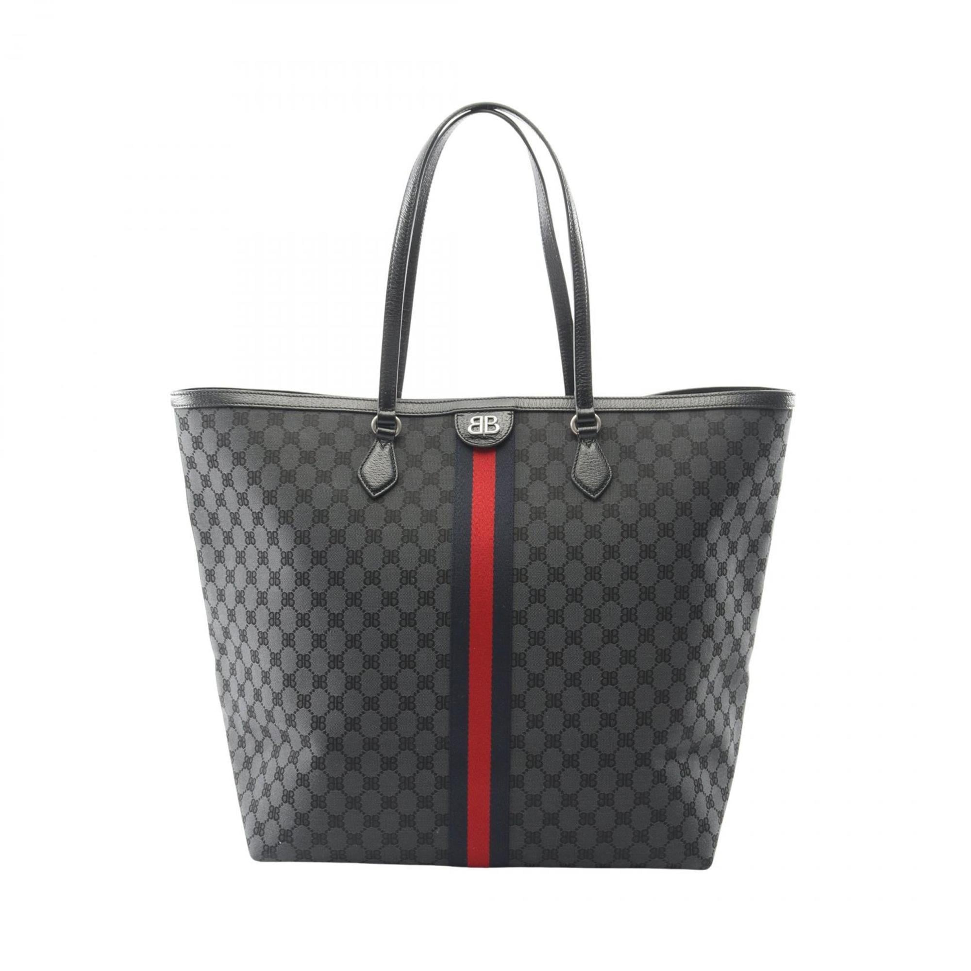 Balenciaga Black Multi-Color Canvas Leather Tote Bag (Pre-Owned)